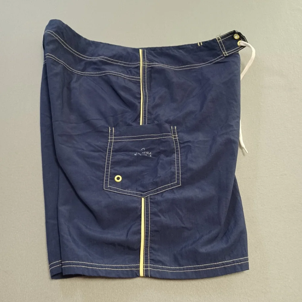 Nautica Blue Mens‎ Navy Board Shorts Swim Trunks Size M S-10176C1 Made in USA